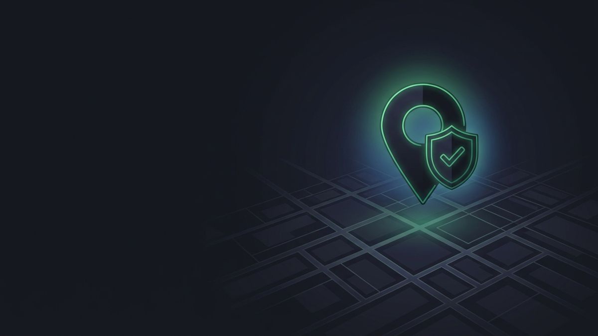A glowing map pin with a verified badge, illustrating local SEO and Google Business Profile