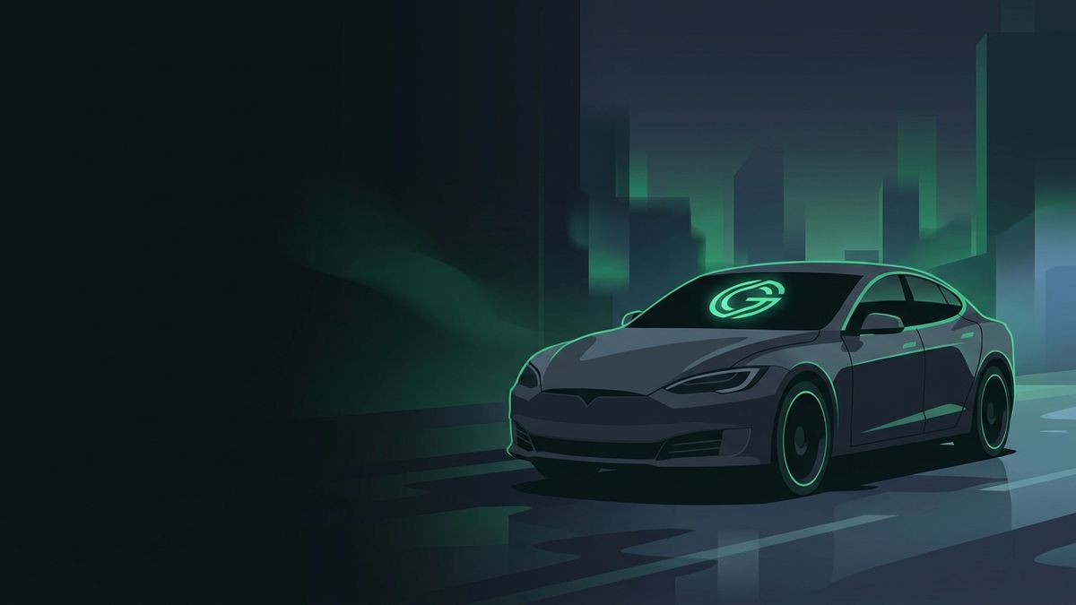 A rideshare car on a city street at night, illustrating rideshare accident marketing