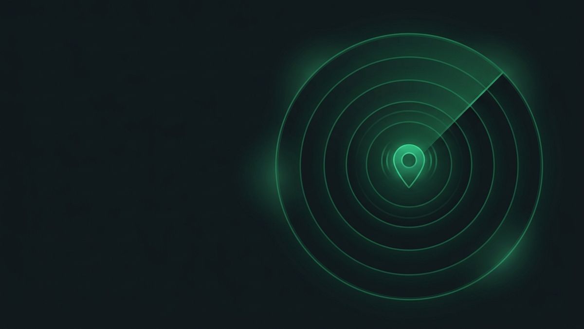 Concentric targeting rings with a location pin, illustrating retargeting ads