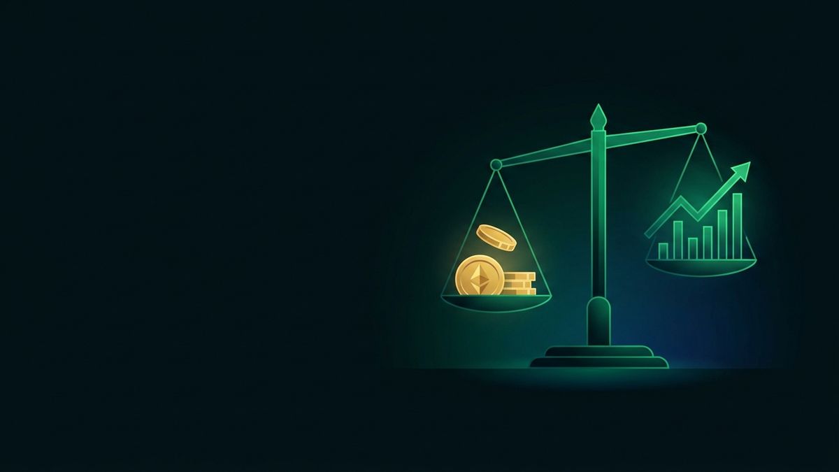 Glowing scales weighing coins against a bar chart, illustrating personal injury marketing economics