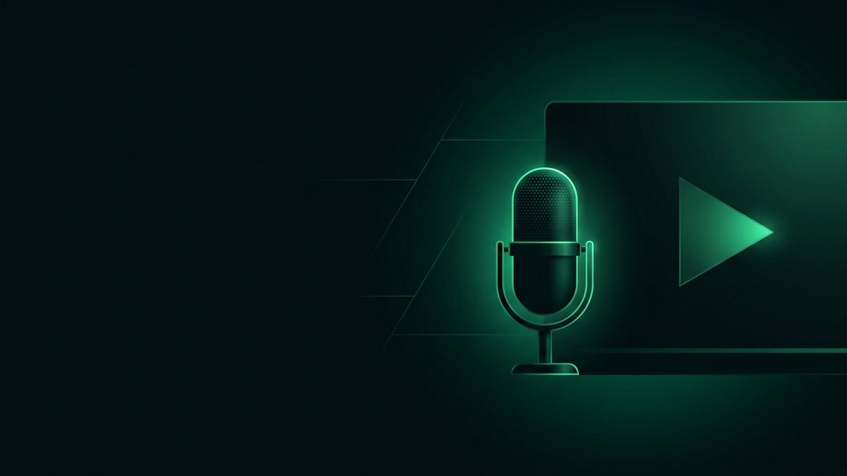 A glowing microphone and play button, illustrating whether a personal injury firm should start a podcast or YouTube channel